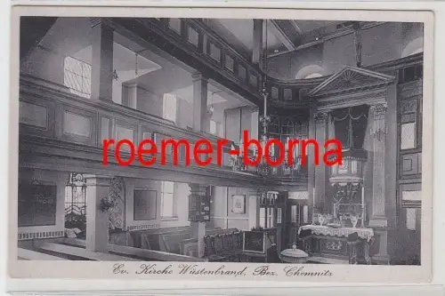 73925 Ak Wüstenbarnd Bezirk Chemnitz evangelische Kirche Innenansicht um 1930