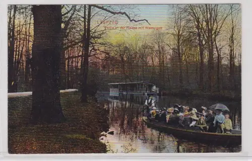 80144 AK Leipzig - Partie an der Pleisse mit Wassergott um 1920