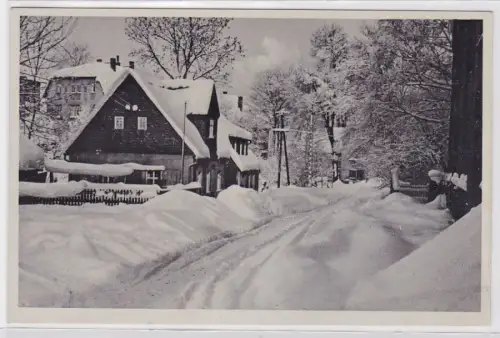 84602 Winter Ak Zwönitz im Erzgebirge am Mühlgraben um 1940