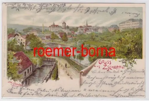 81647 Künstler Ak von Erw. Spindler Gruss aus Zschopau 1900