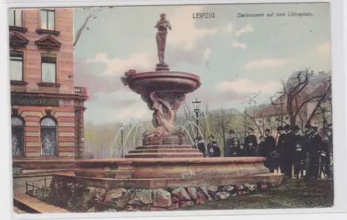 87427 AK Leipzig - Zierbrunnen auf dem Löhrsplatz 1905
