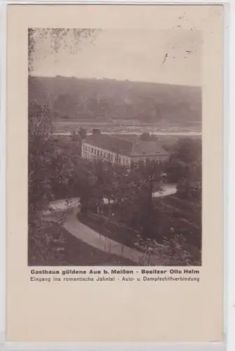 94181 Ak Gasthaus güldene Aue bei Meißen 1928
