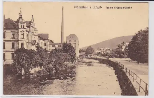 90476 Ak Olbernhau im Erzgebirge Innere Grüntalerstrasse 1930