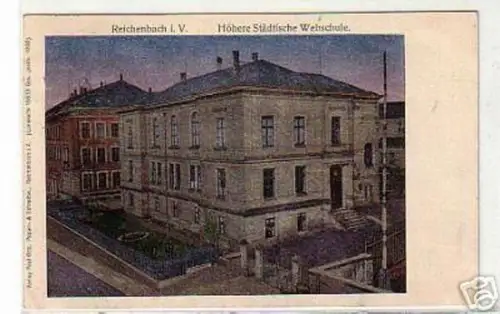 08608 Ak Reichenbach Höhere Städtische Webschule 1920