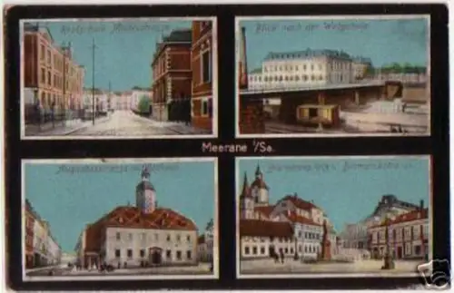 13796 Mehrbild Ak Meerane Realschule usw. um 1920