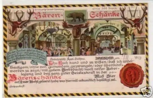 34434 Ak Bärenschänke Dresden 1910