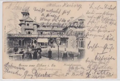 35653 Ak Gruss aus Löbau in Sachsen Honigbrunnen 1905