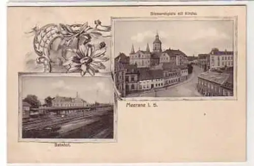 39635 Mehrbild Ak Meerane Bahnhof usw. 1914