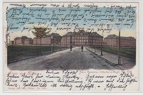 58634 Ak Gruß aus Zittau neue Kaserne Infanterie Regiment Nr.102, 1902
