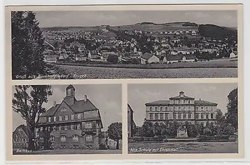 65181 Mehrbild Ak Burkhardtsdorf i. Erzgeb. Totale, Rathaus, Alte Schule 1940
