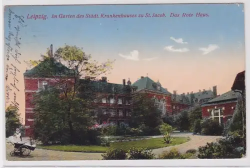 87660 AK Leipzig - Im Garten des städtischen Krankenhauses zu St. Jacob 1913