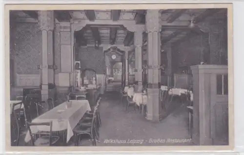 87426 AK Volkshaus Leipzig - Großes Restaurant Innenansicht um 1920