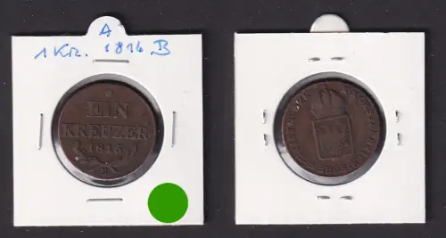 1 Kreuzer Kupfer Münze Österreich 1816 B (171429)