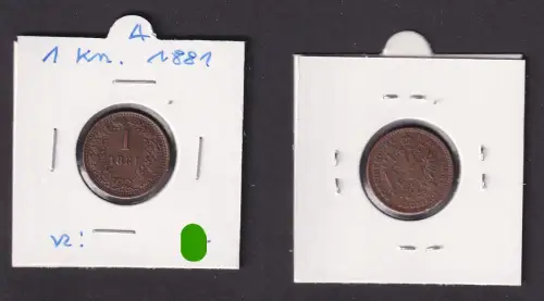1 Kreuzer Kupfer Münze Österreich 1881 vz (171152)
