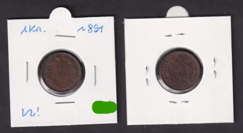 1 Kreuzer Kupfer Münze Österreich 1891 vz (171465)