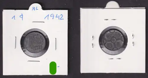 1 Cent Zink Münze Niederlande 1942 ss (171313)
