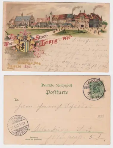 95510 Ak Sächs.-Thür. Industrie & Gewerbe Ausstellung Leipzig Anno 1497, 1897
