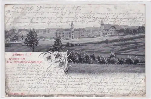 67853 AK Plauen im Vogtland - Kaserne des 134. Infanterie-Regiments 1903