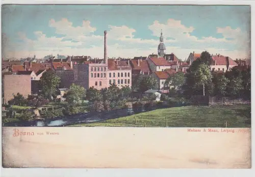 68197 Ak Borna von Westen Totalansicht um 1900