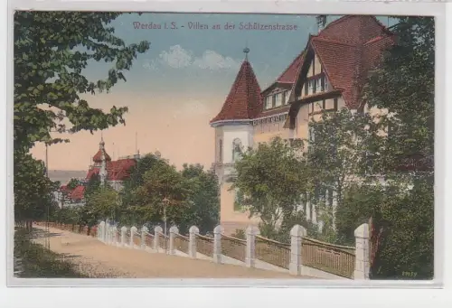 68524 Ak Werdau in Sachsen Villen an der Schützenstrasse um 1910