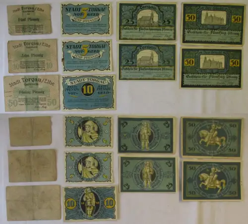 10 Banknoten Notgeld der Stadt Torgau 1920/1921 (163503)