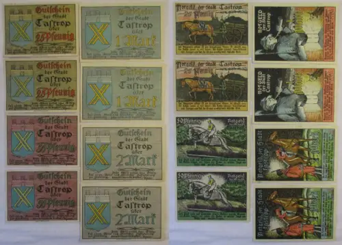 2x 25,50 Pf 1, 2 Mark Banknote Notgeld Stadt Castrop 1921 (168860)