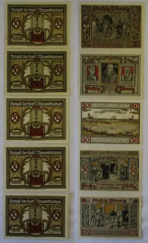 5 Banknoten Notgeld Stadt Treuenbrietzen 1921 (169022)
