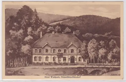 81535 Ak Hohenfichte Metzdorf Hotel Waldpark 1933