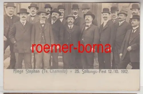 79526 Foto Ak Riege Stephan (Tv. Chemnitz) 25. Stiftungsfest 12./10.1912