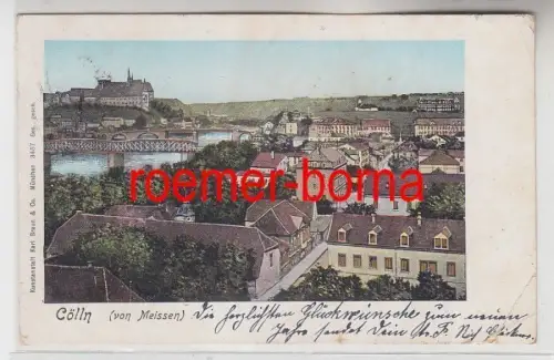 83751 Ak Cölln von Meissen gesehen 1900