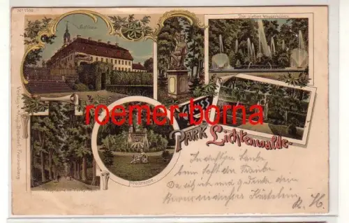 81227 Ak Lithographie Gruss aus Park Lichtenwalde 1900