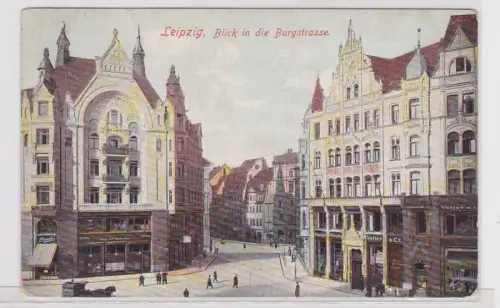 83588 Ak Leipzig Blick in die Burgstrasse 1907