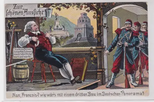 87697 Ak Leipzig Völkerschlacht Nationaldenkmal 'Der deutsche Michel' 1913