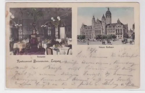 85747 Mehrbild Ak Leipzig Restaurant Barmann Rotunde 1906