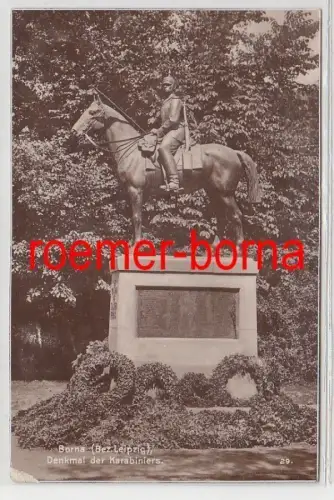 82778 Foto Ak Borna Bez. Leipzig Denkmal der Karabiniers 1927