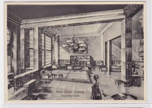 88423 Ak Leipzig Park Hotel Empfangshalle um 1930