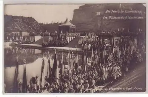 28/15 Ak Leipzig Völkerschlachtdenkmal Einweihung 1913