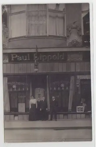 70566 Foto Ak Leipzig Geschäft von Paul Lippold Richerd Wagner Straße 1910