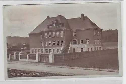 46862 Foto Ak Schule Niederlungwitz 1928