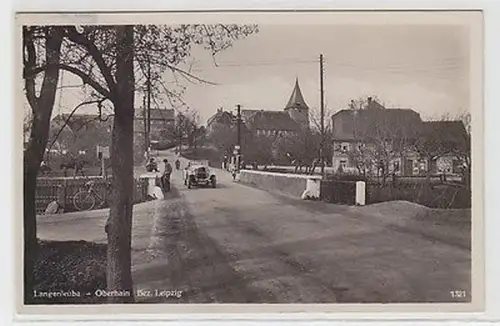 62355 Ak Langenleuba Niederhain Bez. Leipzig Straßenansicht mit Auto 1935