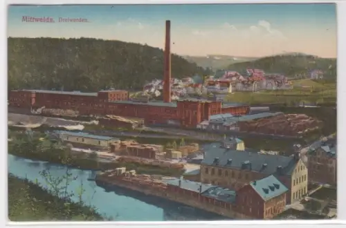 95391 Ak Mittweida in Sachsen Fabrik Dreiwerden um 1910