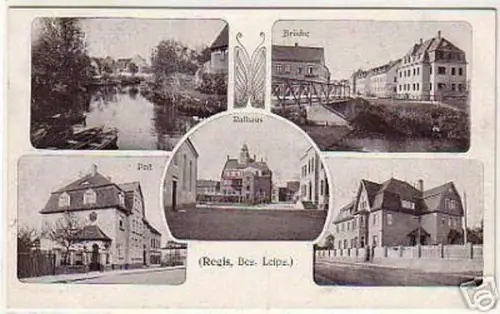 06958 Ak Regis Bez. Leipzig Post, Brücke usw. um 1910