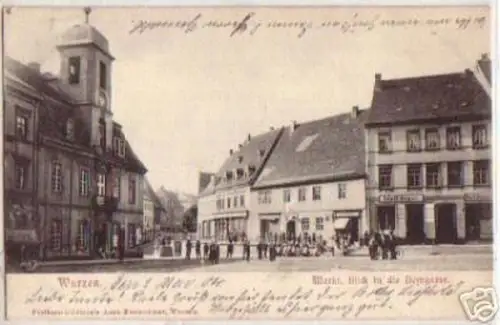 09600 Ak Wurzen Markt Blick in die Domgasse 1904
