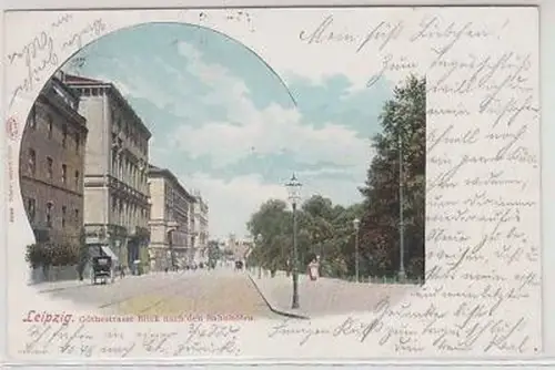1/18 Ak Leipzig Blick nach den Bahnhöfen 1900