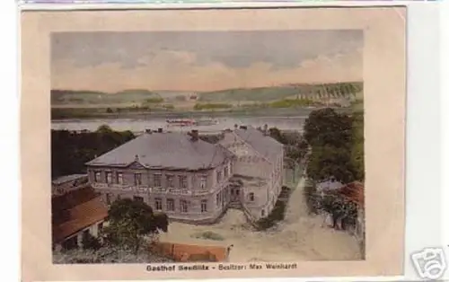 17101 Ak Gasthof Seußlitz Besitzer Max Weinhardt 1928