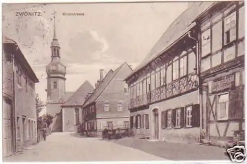 08887 Ak Zwönitz Kirchstraße mit Geschäft 1913