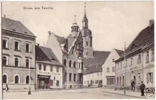 17817 Ak Gruß aus Taucha mit Gasthof 1909