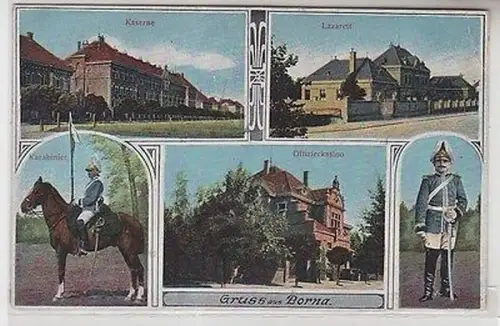 63745 Feldpost Ak Gruß aus Borna Karabinierregiment 1915