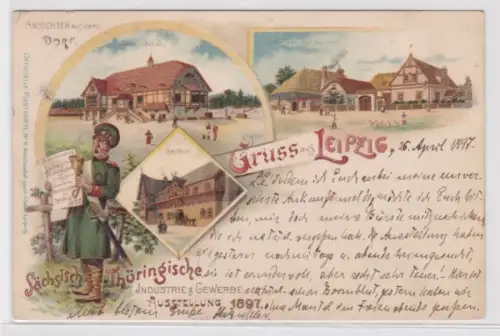 74582 Ak Leipzig Sächsisch Thüringische Industrie- & Gewerbeausstellung 1897