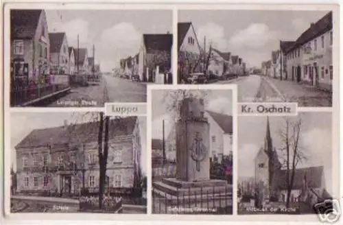17875 Mehrbild Ak Luppa Kreis Oschatz Schule usw. 1947